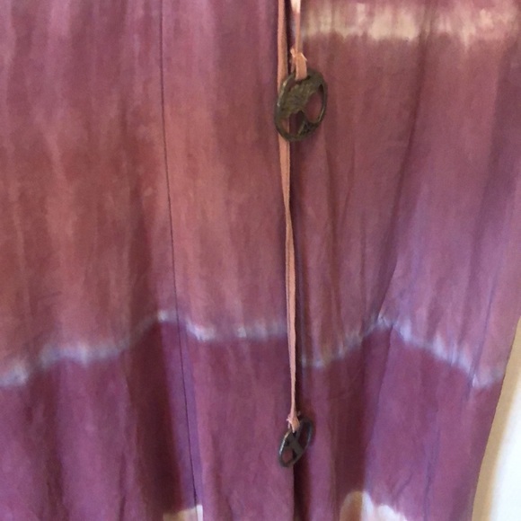 Gypsy 05 Purple Tie Dye Silk Maxi Dress - Picture 5 of 7